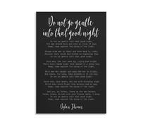 KCDFDVJFBM Dylan Quote Wall-Art - Do Not Go Gentle Into That Night, Inspirational Poetry Poster for Study, Library, Book Lover Gift(Framed,12x18inch(30x45cm))