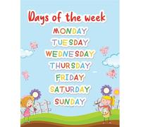 KCDFDVJFBM Early Learning Poster Days of the W hart for Preschool Kindergarten Classroom and Playroom Decor(16x24inch(40x60cm),Unframed)