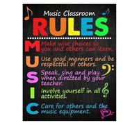 KCDFDVJFBM Educational Music Classroom Rules Posters for Bulletin Board Decor Primary Middle High School Homeschool Supplies(Unframed,16x24inch(40x60cm))
