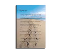 KCDFDVJFBM Faith Based Wall-Art Footprints in the Sand Poem Canvas Print Inspirational Quote for Living Room Bedroom Decor(Unframed,08x12inch(20x30cm))