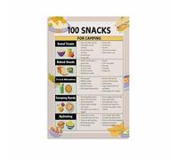 KCDFDVJFBM Family Camping Trip Snack List, 100 Easy & Kid-Friendly Ideas, Fun Outdoor Meal Planning Chart(Unframed,16x24inch(40x60cm))