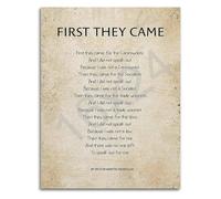 KCDFDVJFBM First They Came Then They Came for Me Wall-Art Historical Quote Poster for Study Library or Office Decor(Unframed,16x24inch(40x60cm))