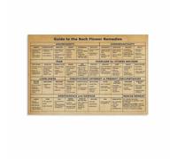 KCDFDVJFBM Flower Remedies Encyclopedia Poster, Aromatherapy & Essence Guide Chart, Canvas Wall-Art for Apartment, Dorm, or Bedroom Decor(Unframed,08x12inch(20x30cm))