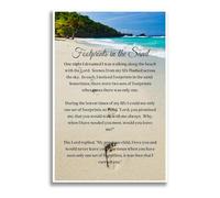 KCDFDVJFBM Footprints in The Sand Poem Wall Art, When Only One Set of Footprints Jesus Carried Me, Christian Canvas Print for Office Desk, Inspirational Gift Idea(Unframed,12x18inch(30x45cm))