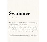 KCDFDVJFBM For Swimmers & Triathletes: Funny Swimming Definition - Wall-Art Poster for Home Gym Office(Framed,12x18inch(30x45cm))