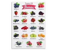 KCDFDVJFBM Fruit Berries Chart Guide Types of Berries Informative Poster Wall-Art Decor for Kitchen Bedroom Living Room Apartment(Unframed,08x12inch(20x30cm))