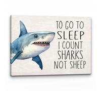 KCDFDVJFBM Funny Counting Sleep Aid Poster - Ocean Themed Wall-Art for Room, Bedroom to Help Fall Asleep with Smile(Framed,12x18inch(30x45cm))