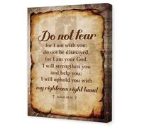 KCDFDVJFBM God's Promise Wall-Art - Isaiah 41:10 Canvas Print Do Not Fear, I Will Strengthen You, Framed Christian Decor for Family, Home or Church(Framed,12x18inch(30x45cm))