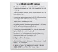 KCDFDVJFBM Golden Rules of Clay Work Poster Must Know Ceramics Principles for Artists Studio Wall Decor(Unframed,12x18inch(30x45cm))
