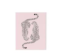 KCDFDVJFBM Graphic Leopard Print, Two Leopards Modern Poster, Contemporary Wall-Art for Living Room & Bedroom Decor(Framed,16x24inch(40x60cm))
