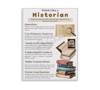 KCDFDVJFBM Historical Analysis Skills Think Like A Historian Guide Poster Canvas Painting Wall-Art for Home Library Decor(Unframed,12x18inch(30x45cm))