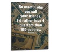 KCDFDVJFBM Historical Figure Quote Vintage Al Capone Saying Poster Canvas Print Wall-Art for Home Office Decor(Unframed,16x24inch(40x60cm))