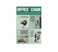 KCDFDVJFBM Home Office Poster Proper Office Chair Use and Setup Canvas Painting for Desk Workspace Wall(Framed,12x18inch(30x45cm))