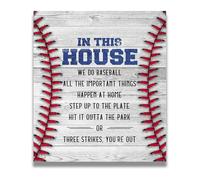 KCDFDVJFBM In This House We Do Baseball Poster, Motivational Wall-Art for Boys Room Sports Decor Coach Gift(Framed,08x12inch(20x30cm))