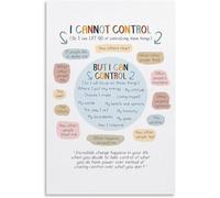 KCDFDVJFBM Inner Peace Poster Focus on Controlable Things Chart Canvas Wall-Art for Calm Room Decor Anxiety Wall-Art Alternative(Framed,08x12inch(20x30cm))