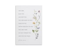 KCDFDVJFBM Inspirational Bible Verse Poster: Numbers 6:24-26 The Lord Bless You and Keep You, Canvas Wall-Art for Home & Office(Unframed,16x24inch(40x60cm))