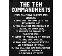 KCDFDVJFBM Inspirational Bible Verses Wall Art - The Ten Commandments Rustic Christian Decor, Faith-Based Poster for Office, Living Room, Man Cave Gift(Unframed,08x12inch(20x30cm))