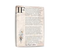 KCDFDVJFBM Inspirational Poem Wall Art - “If” by Rudyard Kipling Motivational Quote Canvas Print, Literary Poster for Study, Office, Classroom Decor (Unframed,08x12inch(20x30cm))