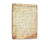 KCDFDVJFBM Inspirational Quote Wall Decor, Famous Arena Speech Canvas Art Print, Motivational Poster for Office, Library, Gym or as a Business Gift(Unframed,08x12inch(20x30cm))