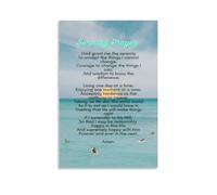 KCDFDVJFBM Inspirational Serenity Prayer Wall-Art Poem Canvas Print Motivational Quote for Living Room Bedroom Decor Religious Gift Idea(Framed,08x12inch(20x30cm))