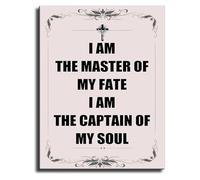 KCDFDVJFBM Inspirational Wall-Art I Am The Master of My Fate I Am The Captain of My Soul Canvas for Farmhouse Decor(Framed,12x18inch(30x45cm))