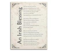 KCDFDVJFBM Irish Blessing Poetry Wall-Art Inspirational Celtic Poem Canvas Print Poster for Living Room Decor(Framed,08x12inch(20x30cm))