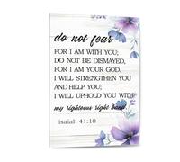 KCDFDVJFBM Isaiah 41:10 Do Not Fear Canvas Wall-Art, Modern Christian Scripture Print, Inspirational Decor & Baptism Gift(Unframed,08x12inch(20x30cm))