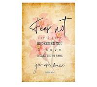 KCDFDVJFBM Isaiah 43:1 Wall-Art - Fear Not For I Have Redeemed You Canvas Print, Modern Scripture for Christian Home Office Decor, Inspirational Gift(Framed,12x18inch(30x45cm))
