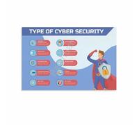 KCDFDVJFBM IT Security Basics Guide Cybersecurity Wall-Art for Professional Office Home Studio Decor(Framed,08x12inch(20x30cm))