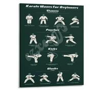 KCDFDVJFBM Karate Moves Poster Beginners Training Guide Basic Techniques for Childrens Room Dojo Educational Wall-Art(Unframed,12x18inch(30x45cm))