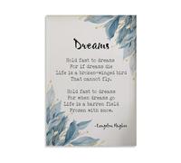 KCDFDVJFBM Langston Hughes Dreams Poetry Poster Inspirational Literary Quote Wall-Art for Home Study Library Office Decor(Unframed,16x24inch(40x60cm))