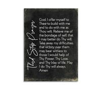 KCDFDVJFBM Large Third Step Prayer Inspiration Canvas Print Motivational Wall-Art for Home Office Space(Framed,08x12inch(20x30cm))