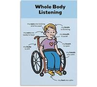 KCDFDVJFBM Listener Skills Educational Poster Canvas Wall-Art for Classroom Decor Bedroom Nursery Social Learning(Unframed,12x18inch(30x45cm))