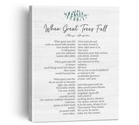 KCDFDVJFBM Memorial Poem Canvas Art: When Great Trees Fall Wall Decor for Living Room and Bedroom(Framed,16x24inch(40x60cm))