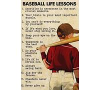 KCDFDVJFBM Minimalist Baseball Quote Art, Simple Life Lessons Poster, Modern Wall Decor for Bedroom, Office Aesthetic(Unframed,12x18inch(30x45cm))