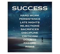 KCDFDVJFBM Modern Blue Galaxy Motivational Poster, Canvas Wall-Art for Office & Study, Inspirational Gift for Graduates & Workers(Framed,12x18inch(30x45cm))