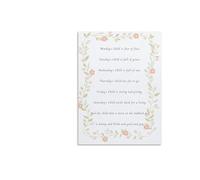 KCDFDVJFBM Mondays Child Is Fair Of Face Nursery Rhyme Poem Inspirational Quote Canvas Print Wall-Art for Room(Unframed,12x18inch(30x45cm))