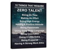 KCDFDVJFBM Motivational Canvas Wall-Art Ten Things That Require Zero Talent Quote Inspirational Poster for Office Home Bedroom Living Room Decor(Unframed,12x18inch(30x45cm))