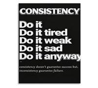 KCDFDVJFBM Motivational Quote Poster Do It Anyway Consistency Message Black White Canvas Art for Office Gym Decor(Framed,12x18inch(30x45cm))