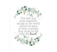 KCDFDVJFBM Motivational Wall-Art Helen Keller The Best Things Cannot Be Seen or Touched They Must Be Felt with Heart Print(Framed,08x12inch(20x30cm))