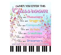 KCDFDVJFBM Music Teacher Welcome Sign When you enter this classroom Classroom Rules Printable Poster(Framed,12x18inch(30x45cm))