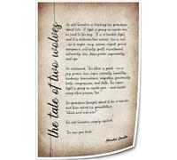 KCDFDVJFBM Native American Story Wall-Art, The Tale of Two Wolves Inspirational Quote Poster, Cherokee Legend Print on Canvas for Living Room & Bathroom Decor(Unframed,12x18inch(30x45cm))