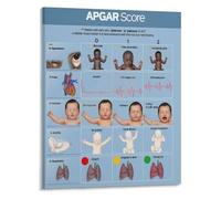 KCDFDVJFBM Neonatal APGAR Score Assessment Reference Poster for Clinic Hospital Wall Decor Parents Educational Gift Wall-Art Print(Framed,12x18inch(30x45cm))