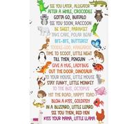 KCDFDVJFBM Nursery Wall Decor for Girls, Playful Goodbye Rhymes Poster with Alligator, Educational Art for Preschool, Playroom & Home Decor(Unframed,12x18inch(30x45cm))