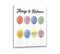 KCDFDVJFBM Office Decor Things To Release Mental Health Anxiety Quotes Canvas Print for Counseling Room(Unframed,16x24inch(40x60cm))