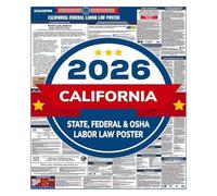 KCDFDVJFBM Official 2026 California Labor Law Poster State Federal OSHA Compliant for Business Workplace(Unframed,16x24inch(40x60cm))