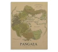 KCDFDVJFBM Pangaea Supercontinent Map Geology Poster Continental Drift Science Chart Canvas Print Wall-Art for Study Room(Framed,16x24inch(40x60cm))