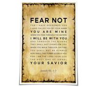 KCDFDVJFBM Personalized Christian Gift Isaiah 43 1-3 Name Wall-Art Canvas Poster Do Not Fear I Have Called You By Name Decor(Framed,12x18inch(30x45cm))