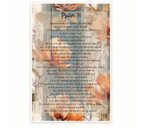 KCDFDVJFBM Personalized Psalm 91 Poster Canvas Wall-Art with Name Christian Gift Idea for Baptism Confirmation Housewarming(Unframed,16x24inch(40x60cm))