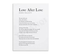 KCDFDVJFBM Poetry Quote Love After Love Poem by Derek Walcott Literary Canvas Wall-Art for Study Library Den Office Decor(Unframed,12x18inch(30x45cm))